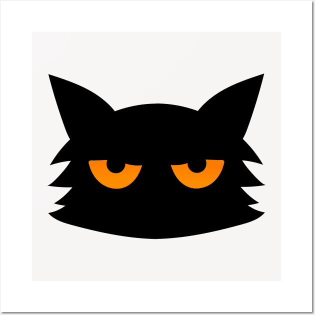 Black Cat  Creepy Spooky  Halloween Wall Art by designnas2